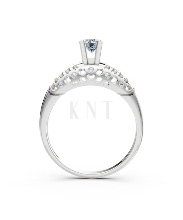 Nhẫn đính hôn đá US R299 màu vàng trắng White Gold kiểu dáng cá tính, hiện đại