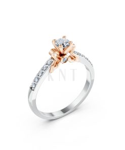 Nhẫn đính hôn đá cao cấp R301 phối màu Dual Color họa tiết ấn tượng, cá tính