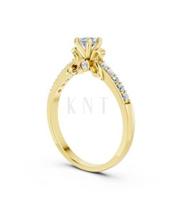 Nhẫn đính hôn đá cao cấp R301 màu Vàng Gold thiết kế tinh xảo, độc đáo