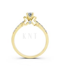 Nhẫn đính hôn đá cao cấp R301 màu Vàng Gold thiết kế phá cách, sang trọng