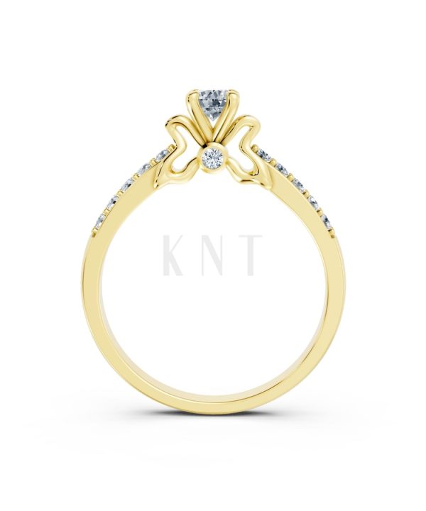 Nhẫn đính hôn đá cao cấp R301 màu Vàng Gold thiết kế phá cách, sang trọng