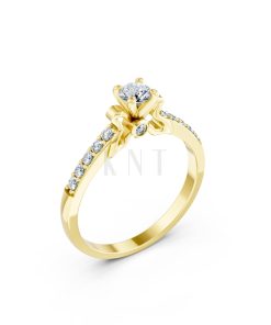 Nhẫn đính hôn đá cao cấp R301 màu Vàng Gold thiết kế tinh tế, sang trọng