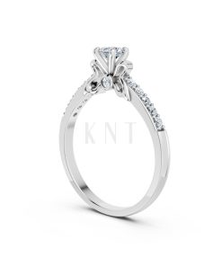 Nhẫn đính hôn đá cao cấp R301 màu vàng trắng White Gold vàng sáng, đường nét sắc sảo, tinh tế