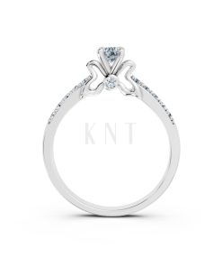 Nhẫn đính hôn đá cao cấp R301 màu vàng trắng White Gold vàng sáng bóng, thiết kế trẻ trung