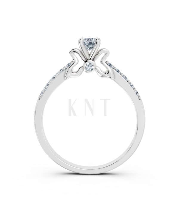 Nhẫn đính hôn đá cao cấp R301 màu vàng trắng White Gold vàng sáng bóng, thiết kế trẻ trung