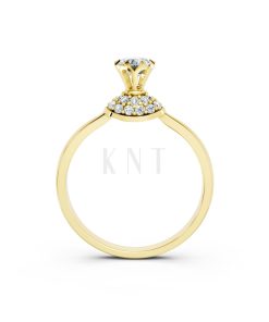 Nhẫn đính hôn R302 màu Vàng Gold thiết kế phá cách, sang trọng