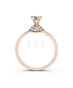 Nhẫn đính hôn R302 màu vàng hồng Rose Gold phong cách trẻ trung, nổi bật