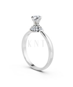 Nhẫn đính hôn R302 màu vàng trắng White Gold kiểu dáng cá tính, hiện đại