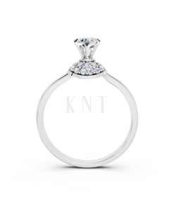 Nhẫn đính hôn R302 màu vàng trắng White Gold vàng sáng, đường nét sắc sảo, tinh tế