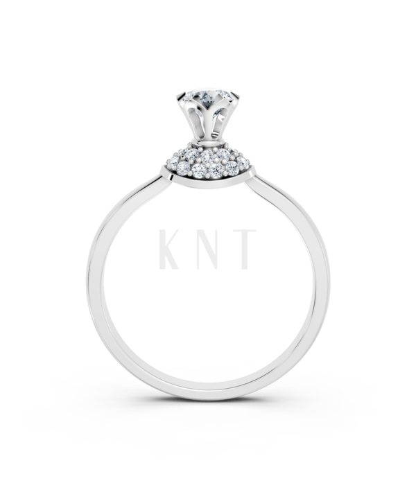 Nhẫn đính hôn R302 màu vàng trắng White Gold vàng sáng, đường nét sắc sảo, tinh tế