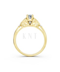 Nhẫn đính hôn đá US R303 màu Vàng Gold thiết kế phá cách, sang trọng