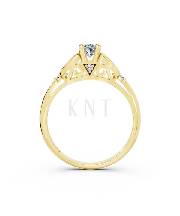 Nhẫn đính hôn đá US R303 màu Vàng Gold thiết kế phá cách, sang trọng