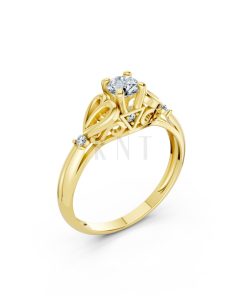 Nhẫn đính hôn đá US R303 màu Vàng Gold thiết kế tinh tế, sang trọng