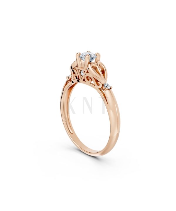 Nhẫn đính hôn đá US R303 màu vàng hồng Rose Gold phong cách trẻ trung, nổi bật