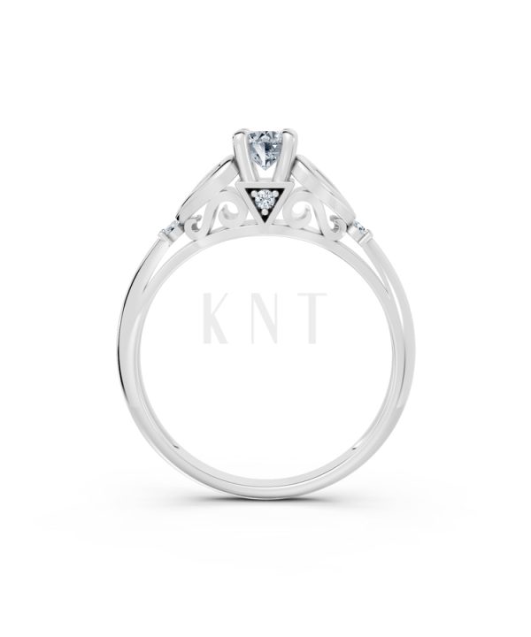 Nhẫn đính hôn đá US R303 màu vàng trắng White Gold kiểu dáng cá tính, hiện đại