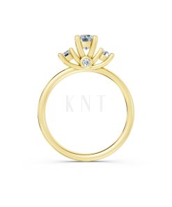 Nhẫn đính hôn đá US R313 màu Vàng Gold thiết kế phá cách, sang trọng