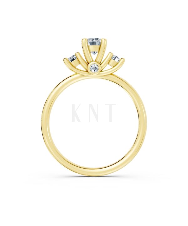 Nhẫn đính hôn đá US R313 màu Vàng Gold thiết kế phá cách, sang trọng