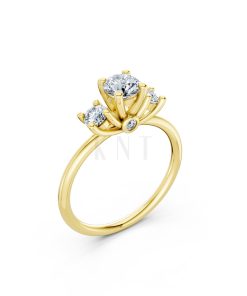 Nhẫn đính hôn đá US R313 màu Vàng Gold thiết kế tinh tế, sang trọng