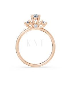 Nhẫn đính hôn đá US R313 màu vàng hồng Rose Gold phong cách trẻ trung, nổi bật