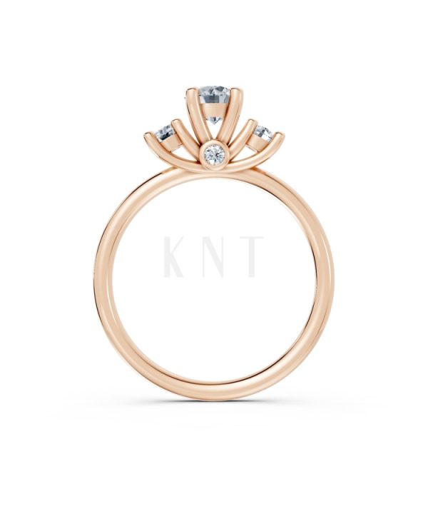Nhẫn đính hôn đá US R313 màu vàng hồng Rose Gold phong cách trẻ trung, nổi bật