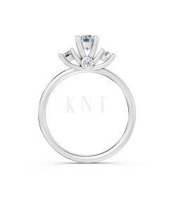 Nhẫn đính hôn đá US R313 màu vàng trắng White Gold kiểu dáng cá tính, hiện đại