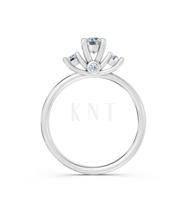 Nhẫn đính hôn đá US R313 màu vàng trắng White Gold kiểu dáng cá tính, hiện đại