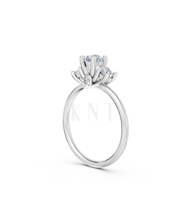 Nhẫn đính hôn đá US R313 màu vàng trắng White Gold vàng sáng bóng, thiết kế trẻ trung