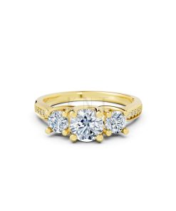 Nhẫn đính hôn đá US R314 màu Vàng Gold thiết kế tinh xảo, độc đáo