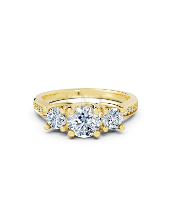 Nhẫn đính hôn đá US R314 màu Vàng Gold thiết kế tinh xảo, độc đáo