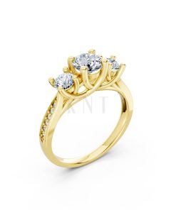 Nhẫn đính hôn đá US R314 màu Vàng Gold thiết kế tinh tế, sang trọng