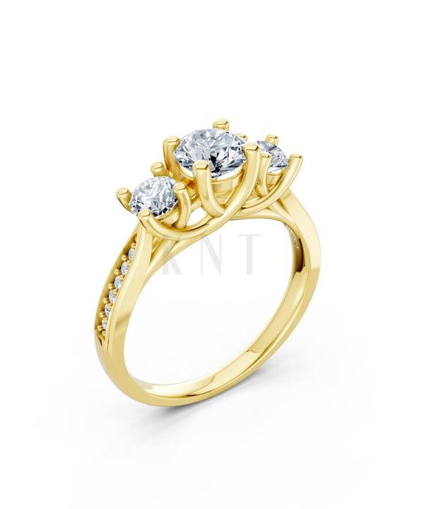 Nhẫn đính hôn đá US R314 màu Vàng Gold thiết kế tinh tế, sang trọng