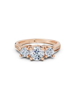 Nhẫn đính hôn đá US R314 màu vàng hồng Rose Gold vàng đẹp, họa tiết hình học, độc đáo