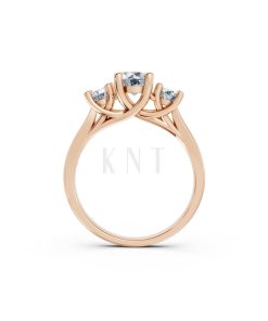 Nhẫn đính hôn đá US R314 màu vàng hồng Rose Gold thiết kế đối xứng, phong cách, ấn tượng