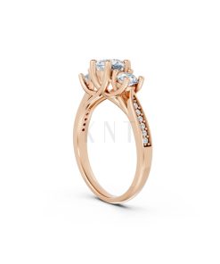 Nhẫn đính hôn đá US R314 màu vàng hồng Rose Gold phong cách trẻ trung, nổi bật