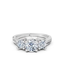 Nhẫn đính hôn đá US R314 màu vàng trắng White Gold vàng sáng, đường nét sắc sảo, tinh tế