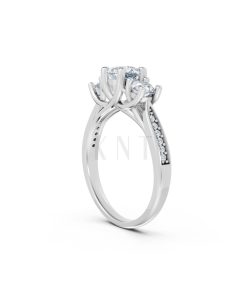 Nhẫn đính hôn đá US R314 màu vàng trắng White Gold vàng sáng bóng, thiết kế trẻ trung