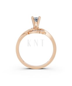 Nhẫn đính hôn đá cao cấp R316 màu vàng hồng Rose Gold vàng đẹp, họa tiết hình học, độc đáo