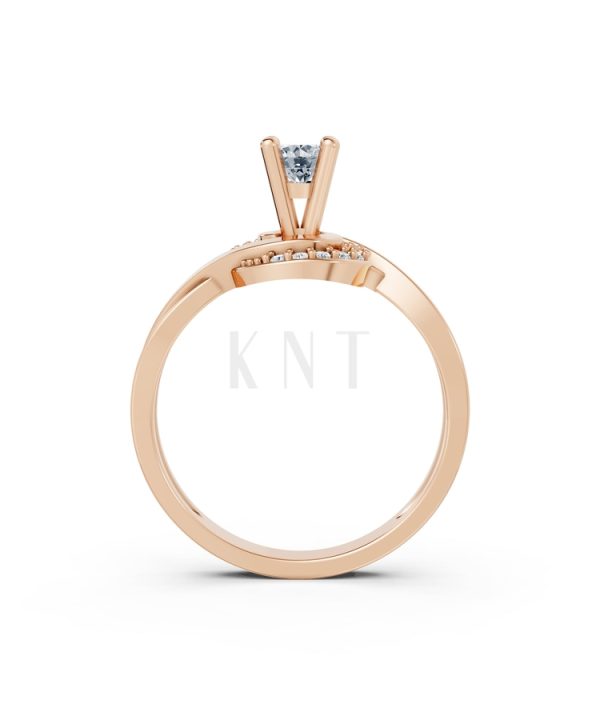 Nhẫn đính hôn đá cao cấp R316 màu vàng hồng Rose Gold vàng đẹp, họa tiết hình học, độc đáo