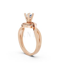 Nhẫn đính hôn đá cao cấp R316 màu vàng hồng Rose Gold phong cách trẻ trung, nổi bật