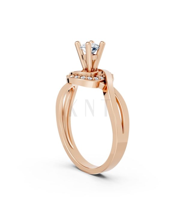 Nhẫn đính hôn đá cao cấp R316 màu vàng hồng Rose Gold phong cách trẻ trung, nổi bật