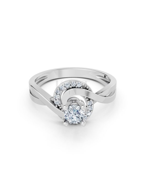 Nhẫn đính hôn đá cao cấp R316 màu vàng trắng White Gold vàng sáng bóng, thiết kế trẻ trung