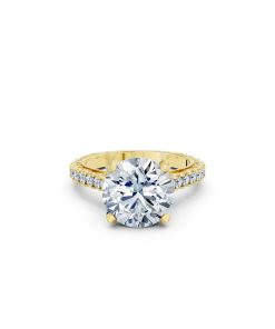 Nhẫn đính hôn đá US R317 màu Vàng Gold thiết kế tinh xảo, độc đáo