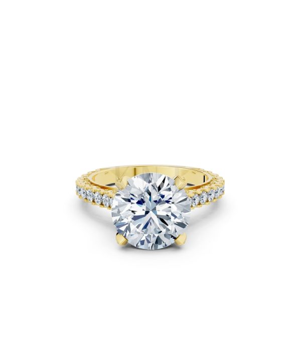 Nhẫn đính hôn đá US R317 màu Vàng Gold thiết kế tinh xảo, độc đáo