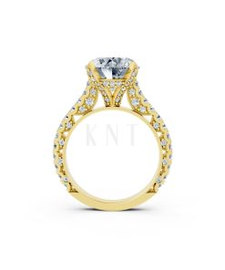 Nhẫn đính hôn đá US R317 màu Vàng Gold thiết kế phá cách, sang trọng