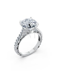 Nhẫn đính hôn đá US R317 màu vàng trắng White Gold kiểu dáng hiện đại, nổi bật