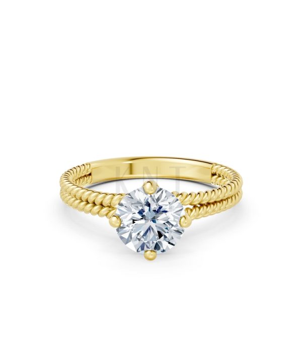 Nhẫn đính hôn đá US R318 màu Vàng Gold thiết kế tinh xảo, độc đáo