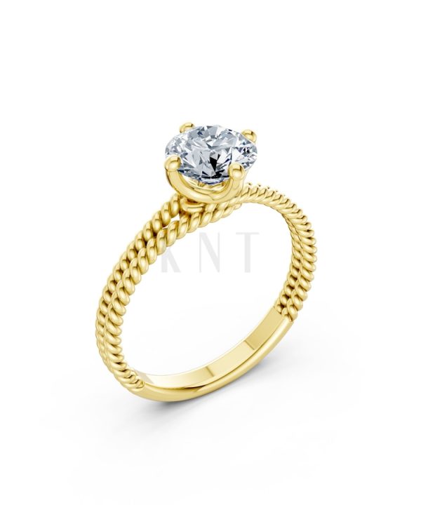 Nhẫn đính hôn đá US R318 màu Vàng Gold thiết kế tinh tế, sang trọng