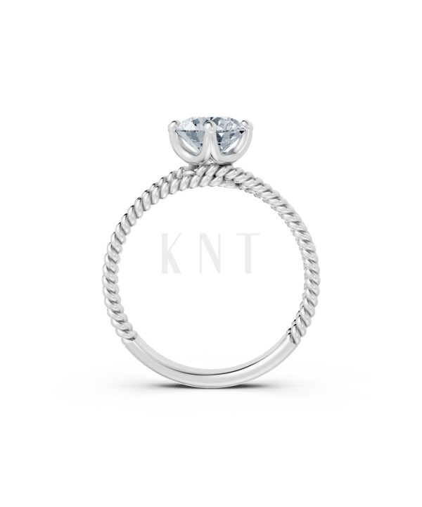 Nhẫn đính hôn đá US R318 màu vàng trắng White Gold kiểu dáng cá tính, hiện đại