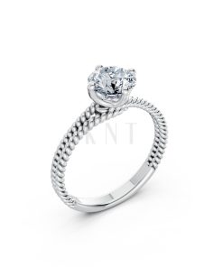 Nhẫn đính hôn đá US R318 màu vàng trắng White Gold kiểu dáng hiện đại, nổi bật