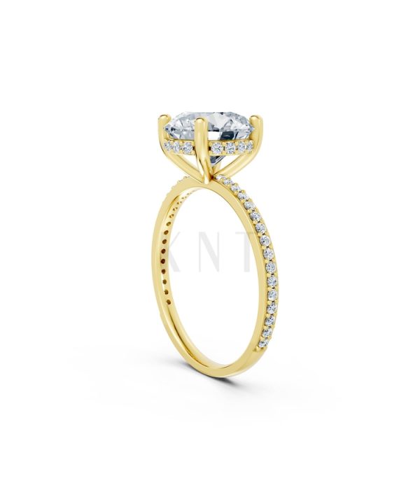 Nhẫn đính hôn đá US R319 màu Vàng Gold thiết kế phá cách, sang trọng